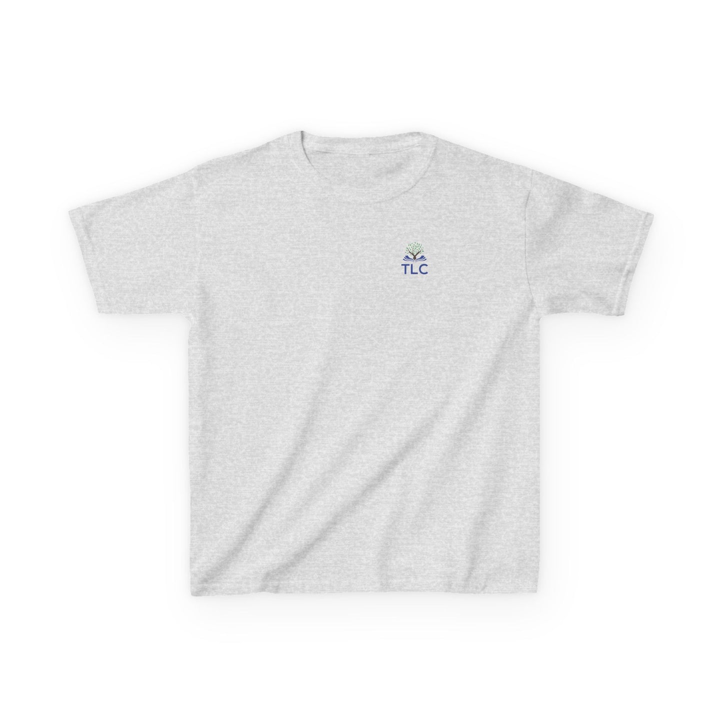 Gray t-shirt with 'TLC' logo on a white background