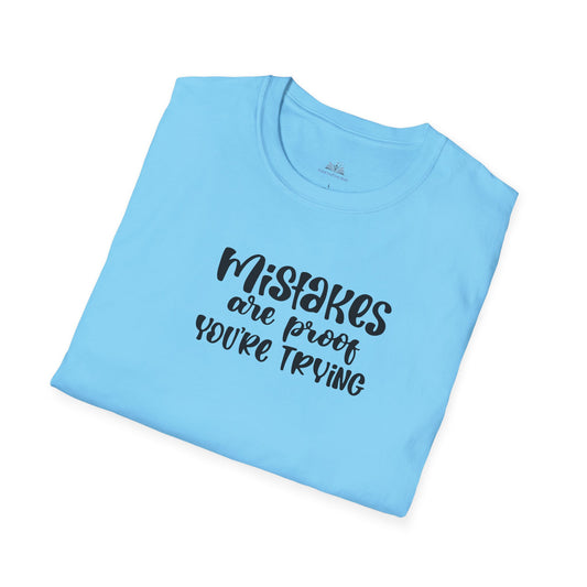 Mistakes Are Proof You’re Trying T-Shirt – Unisex Soft Cotton Motivational Tee, Perfect for Teachers & Students