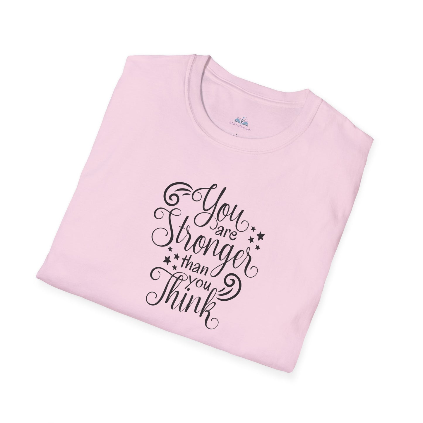 Pink t-shirt with motivational quote on a white background