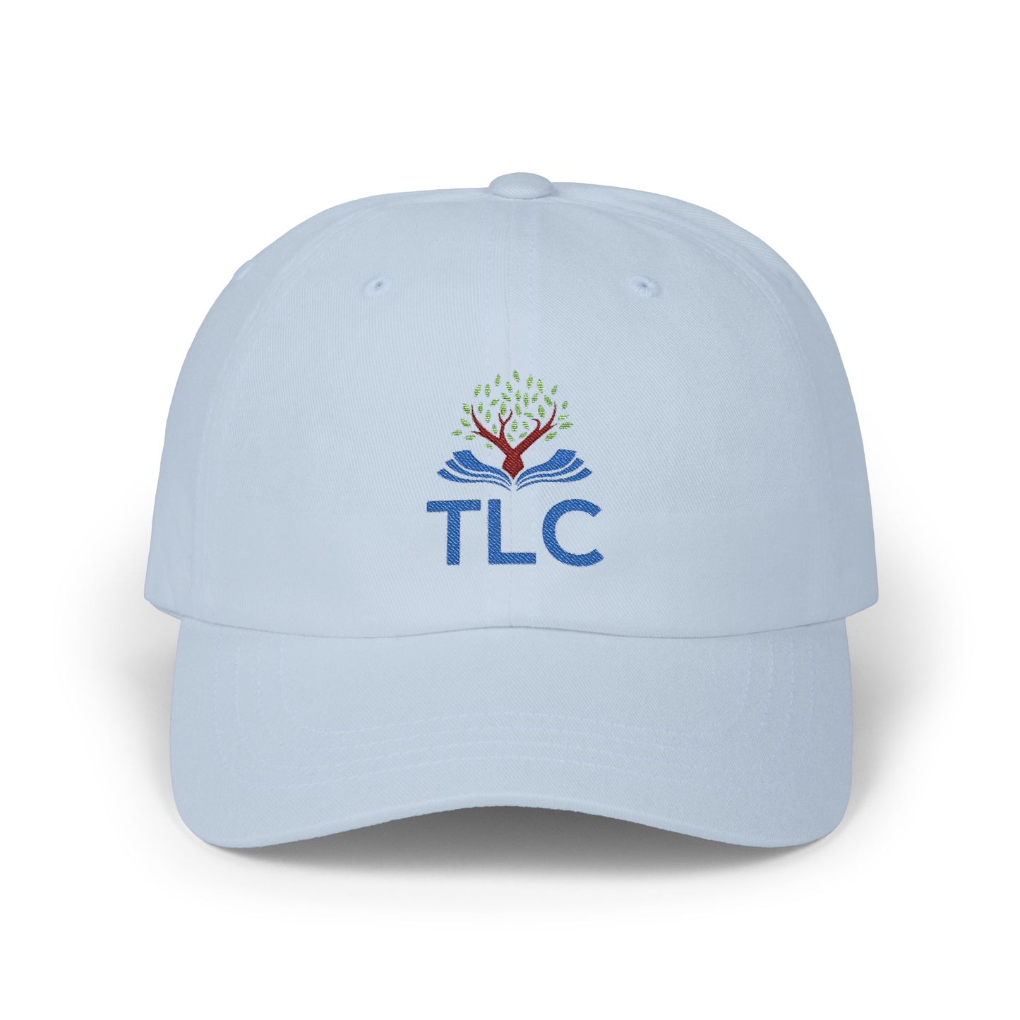 Light blue cap with TLC logo on a white background